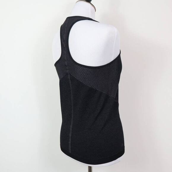 Athleta Size S Racerback Tank Netted Panels Jewel Neck Gray Black - Picture 5 of 10